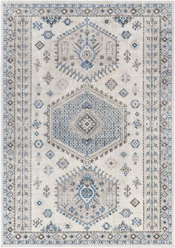 Kenja Traditional Cobalt/Ivory Area Rug