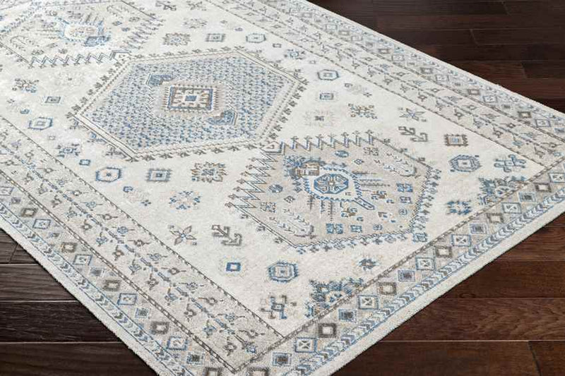 Kenja Traditional Cobalt/Ivory Area Rug