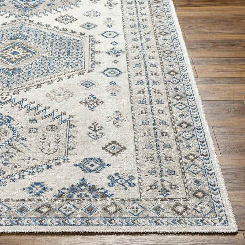 Kenja Traditional Cobalt/Ivory Area Rug