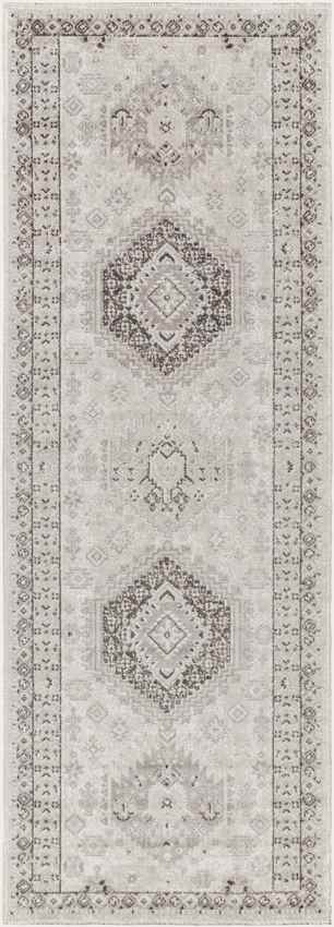 Kenja Traditional Dark Brown/Ivory Area Rug