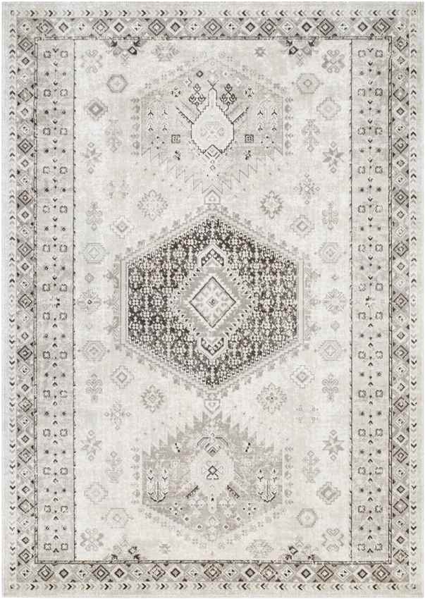 Kenja Traditional Dark Brown/Ivory Area Rug