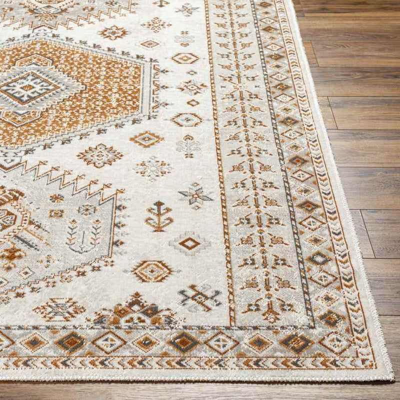 Kenja Traditional Burnt Orange/Ivory Area Rug