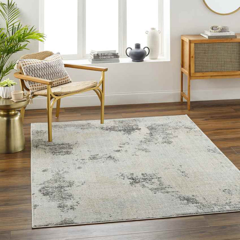 Kashif Modern Black/Pale Blue Area Rug