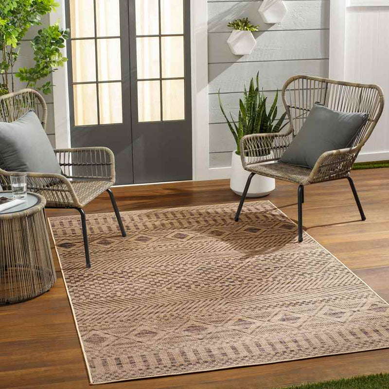 Vivek Global Pecan/Hickory Washable Area Rug