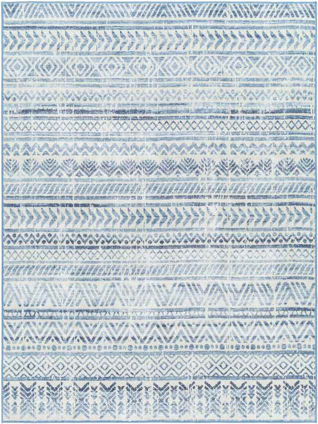 Katryna Global Denim Blue Washable Area Rug