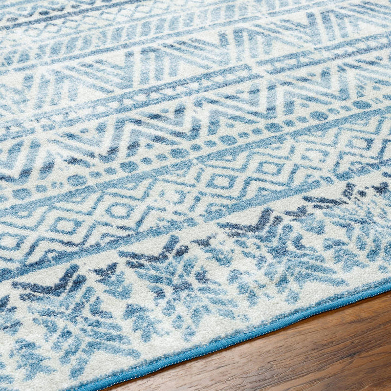 Katryna Global Denim Blue Washable Area Rug