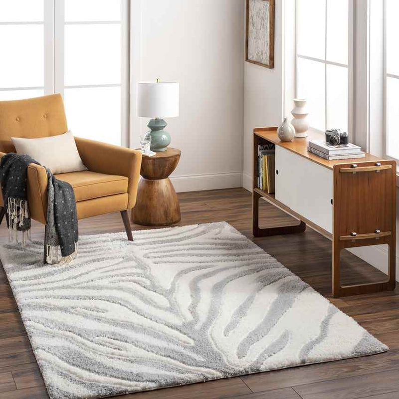 Delonte Modern Light Gray/Cream Area Rug