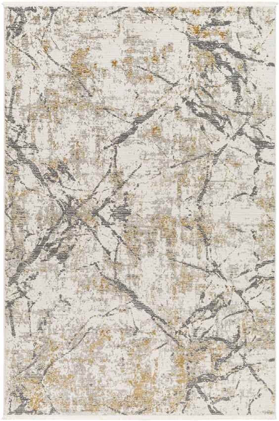 Eulogio Modern Off-White/Saffron Area Rug