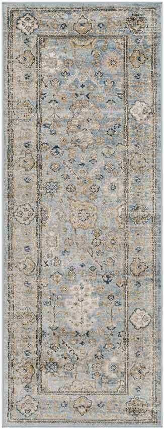 Corine Traditional Ice Blue Area Rug