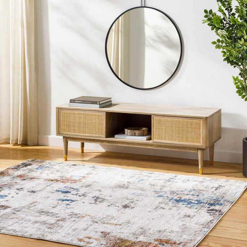 Davey Modern Off-White/Cobalt Area Rug