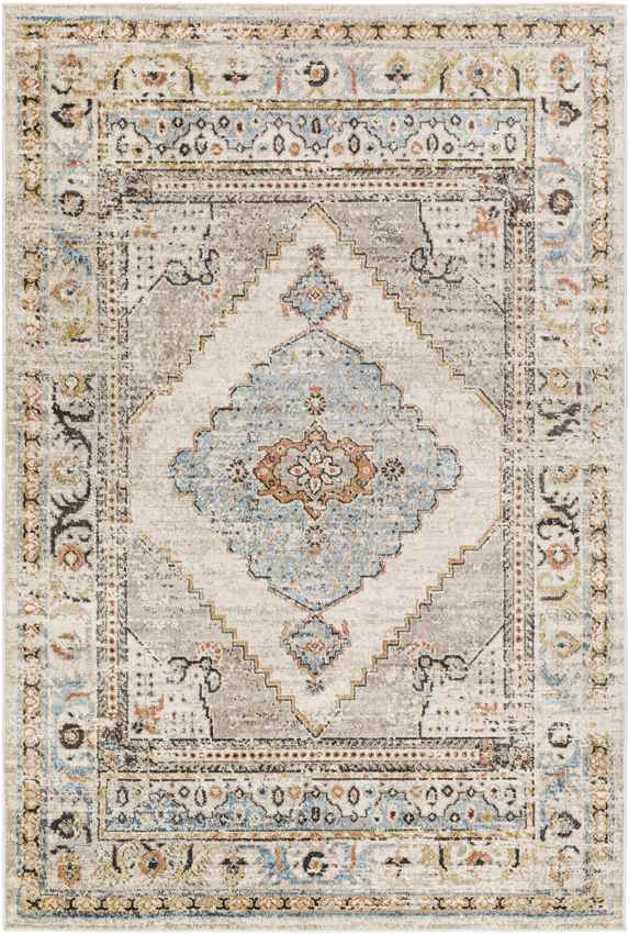 Yvett Traditional Beige/Sky Blue Area Rug