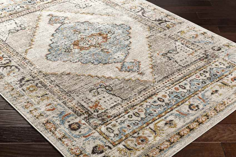 Yvett Traditional Beige/Sky Blue Area Rug