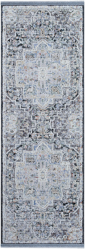 Amiee Traditional Black/Denim Area Rug