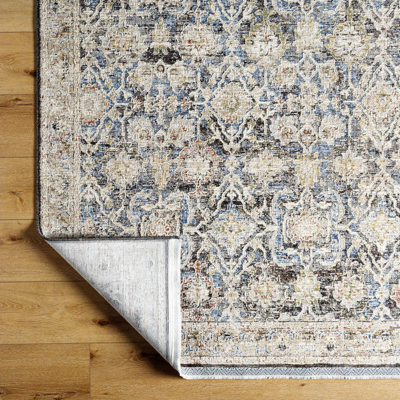 Tavian Traditional Beige/Denim Area Rug