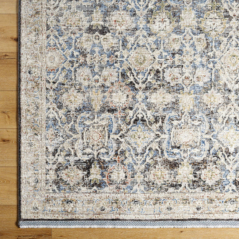 Tavian Traditional Beige/Denim Area Rug