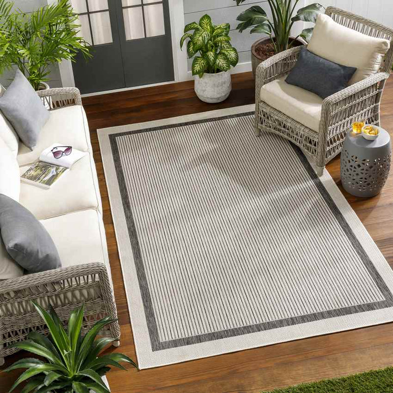 Wenceslao Modern Black/Cream Area Rug