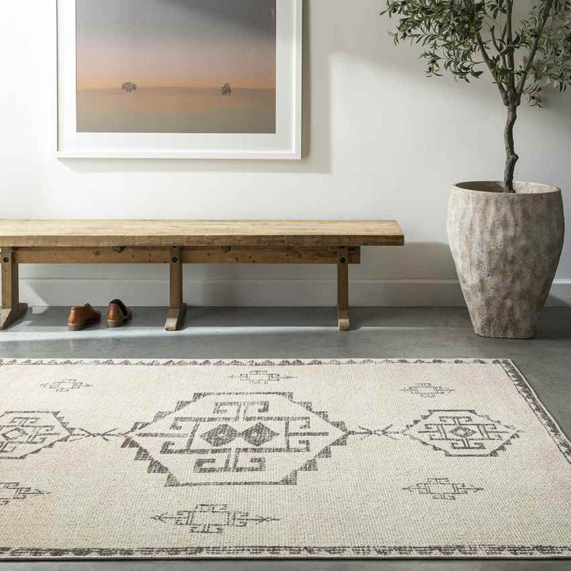 Solana Global Ivory/Black Area Rug - Becki Owens x Livabliss