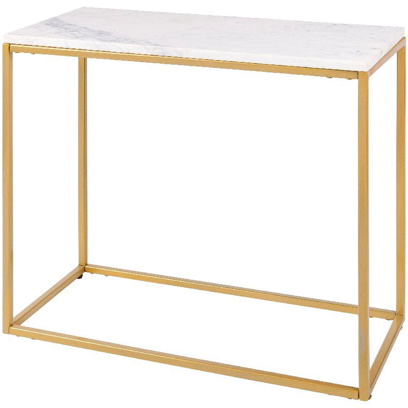 Teuva White/Gold End Table