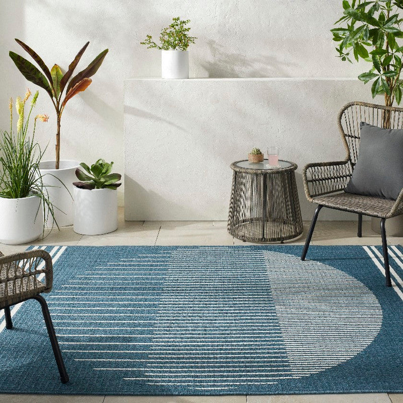 Heathr Modern Marine Blue Area Rug