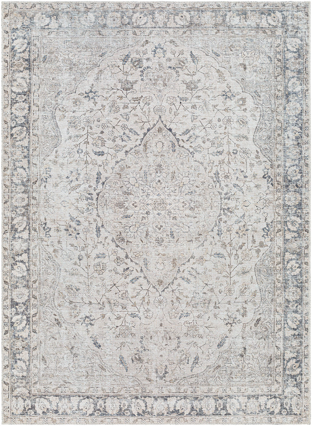 Sederick Traditional Ivory Washable Area Rug