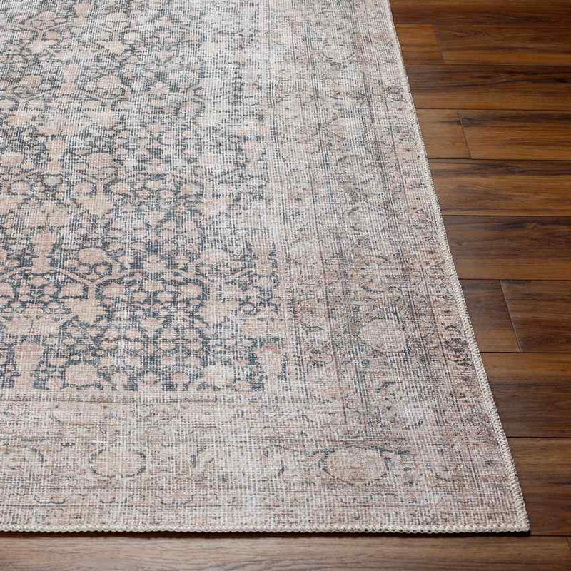 Candida Traditional Black/Medium Brown Washable Area Rug