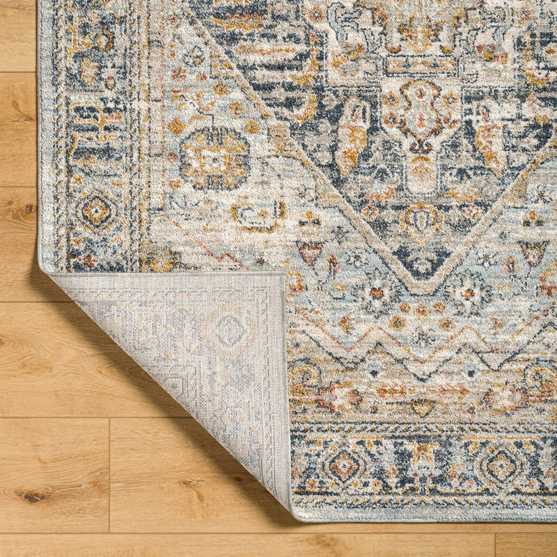 Ginni Traditional Navy/Light Gray Area Rug