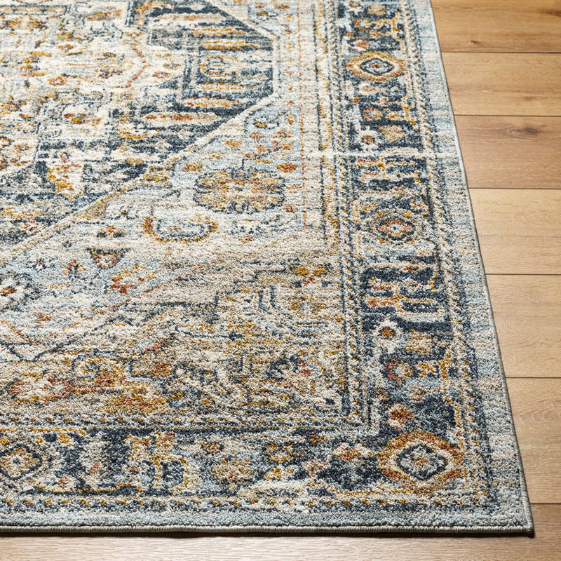 Ginni Traditional Navy/Light Gray Area Rug