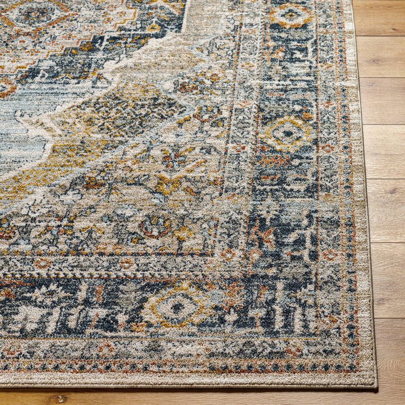 Mandee Traditional Navy/Pale Blue Area Rug