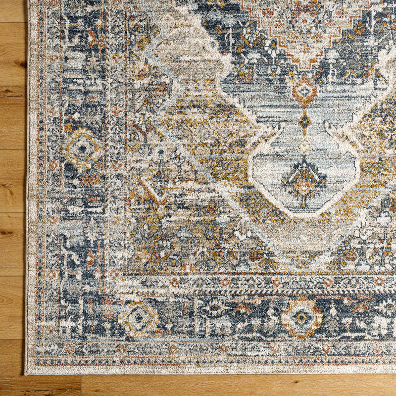 Mandee Traditional Navy/Pale Blue Area Rug