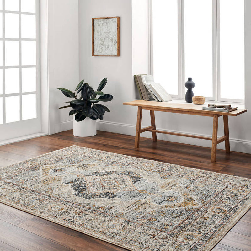 Taggart Traditional Navy/Light Brown Area Rug