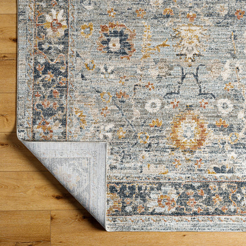 Kaelee Traditional Light Gray/Dark Blue Area Rug