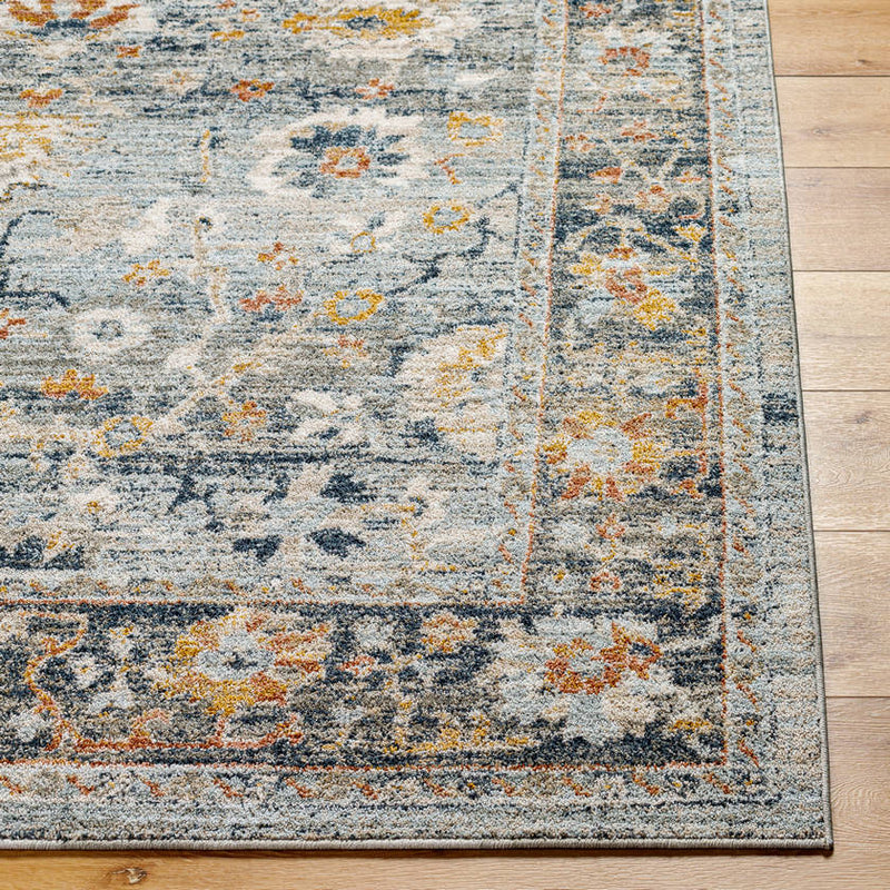 Kaelee Traditional Light Gray/Dark Blue Area Rug