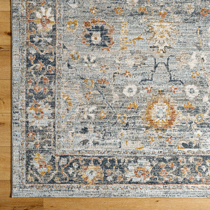 Kaelee Traditional Light Gray/Dark Blue Area Rug