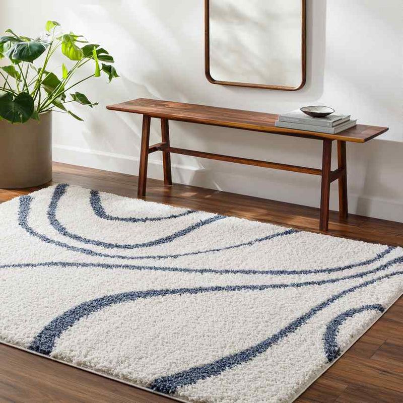 Quintel Modern Dark Blue/Ivory Area Rug