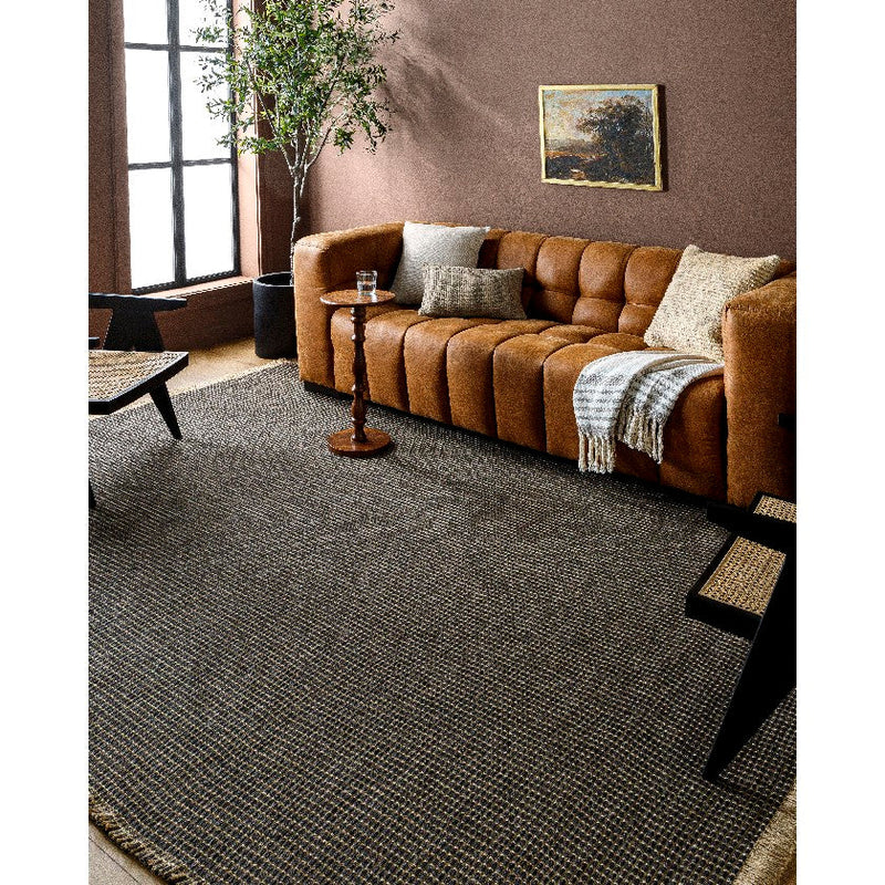 Kimi Solid and Border Charcoal Area Rug - Becki Owens x Livabliss