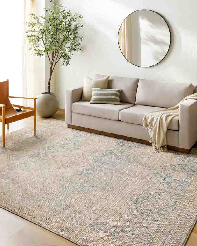 Marlene Traditional Light Beige/Emerald Area Rug - Becki Owens x Livabliss