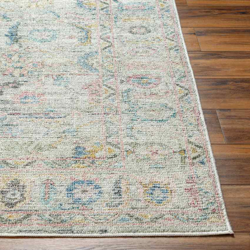 Maritsa Traditional Dusty Sage Washable Area Rug