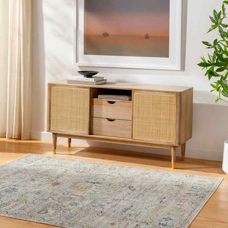 Maritsa Traditional Dusty Sage Washable Area Rug