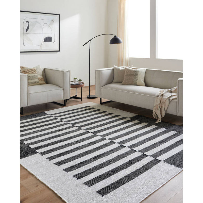 Lev Modern Black Area Rug