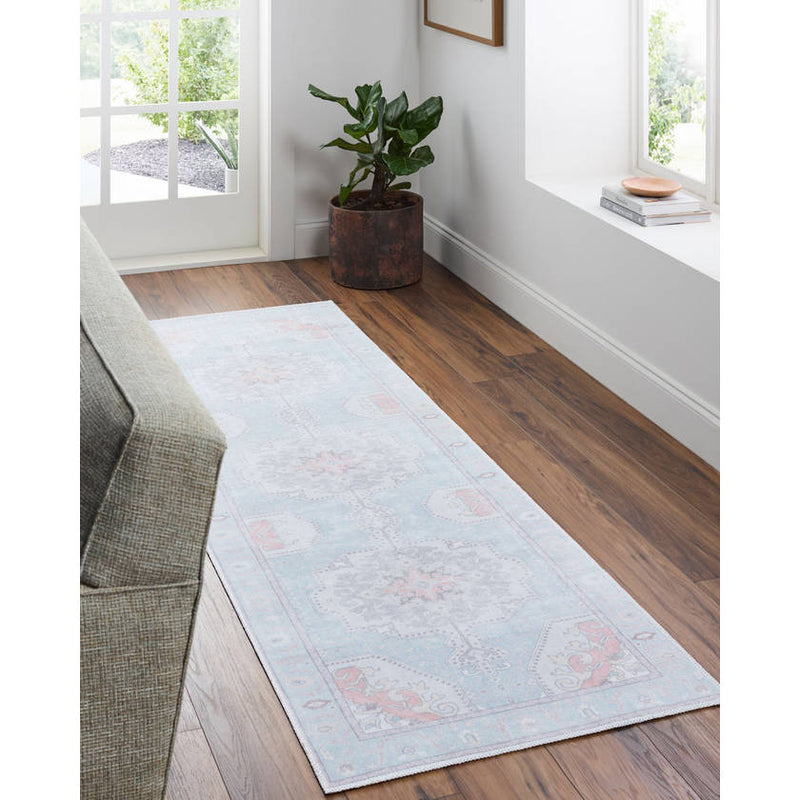 Luisanna Traditional Light Blue Area Rug