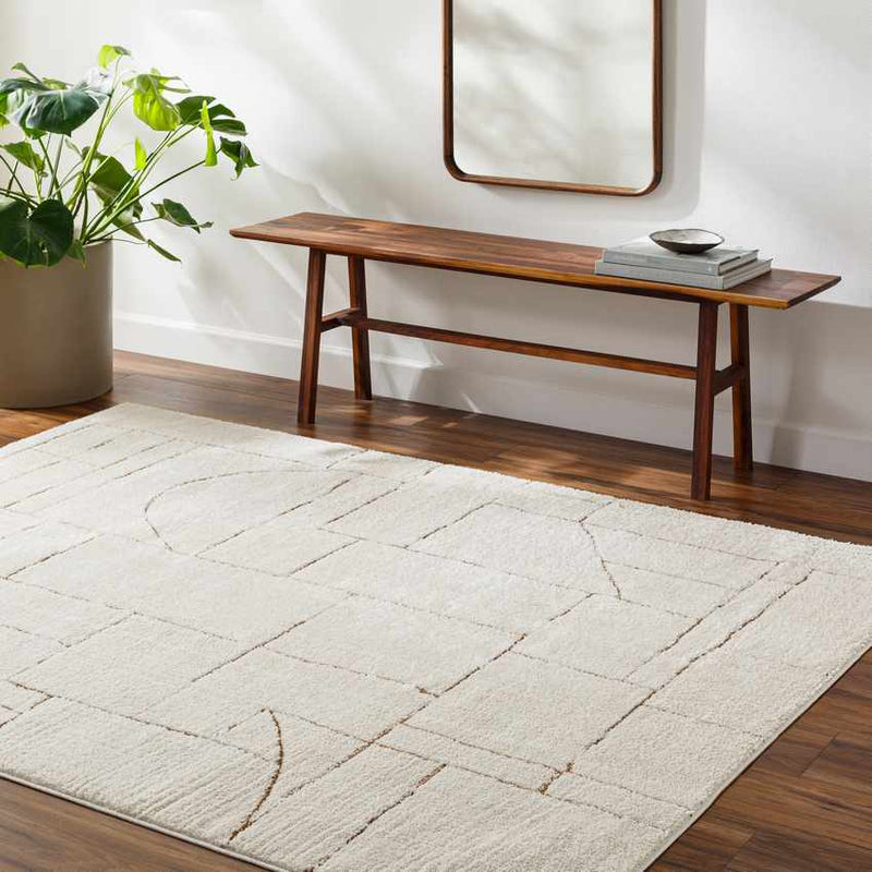 Sheritta Modern Ivory/Brown Area Rug