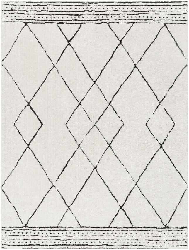 Josue Modern Ivory/Black Area Rug