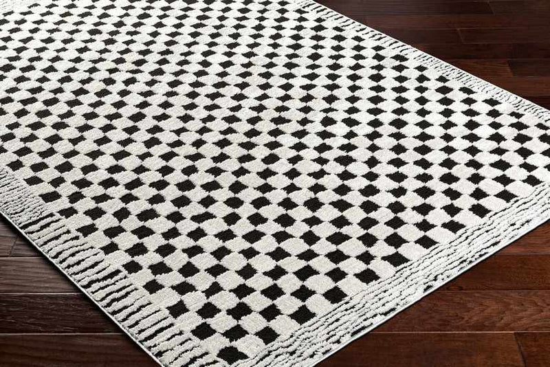 Zechariah Modern Ivory/Black Area Rug