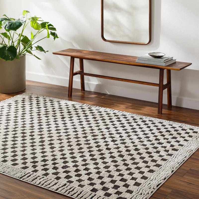 Zechariah Modern Ivory/Black Area Rug