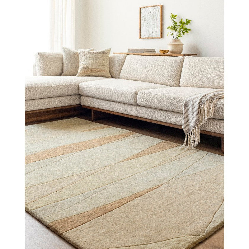 Mulhouse Modern Dark Brown/Light Beige Area Rug