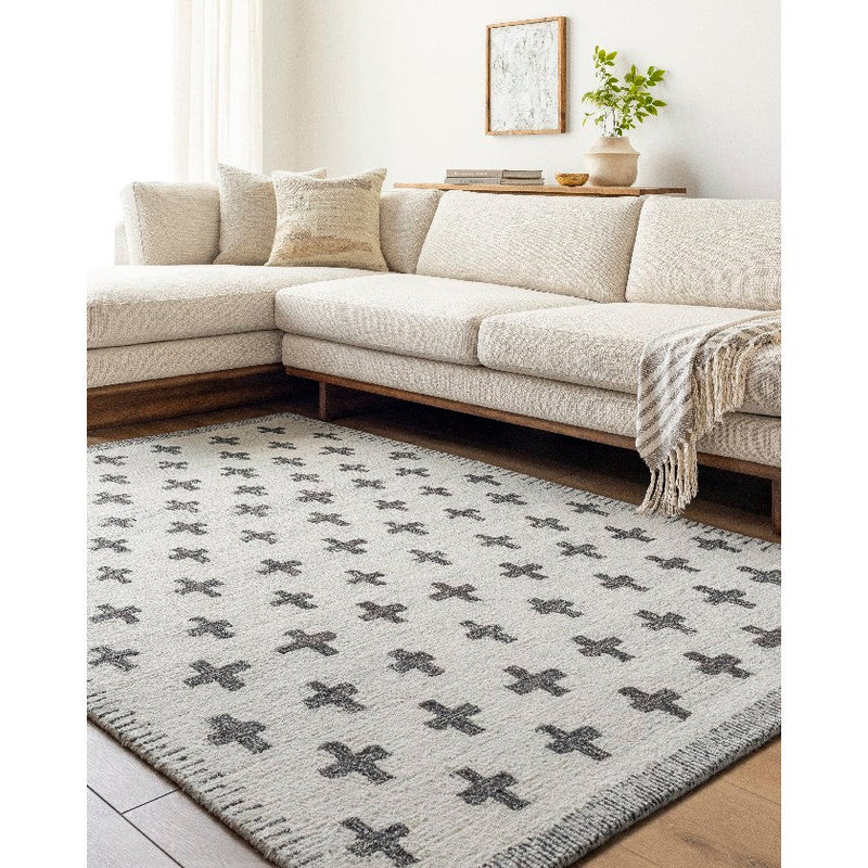 Kashena Modern Ivory/Black Area Rug