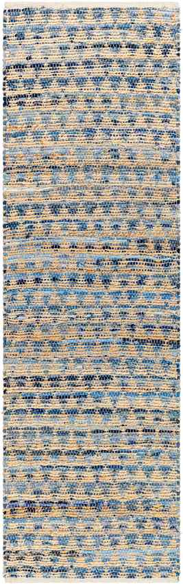 Tenecia Modern Tan/Dark Blue Area Rug