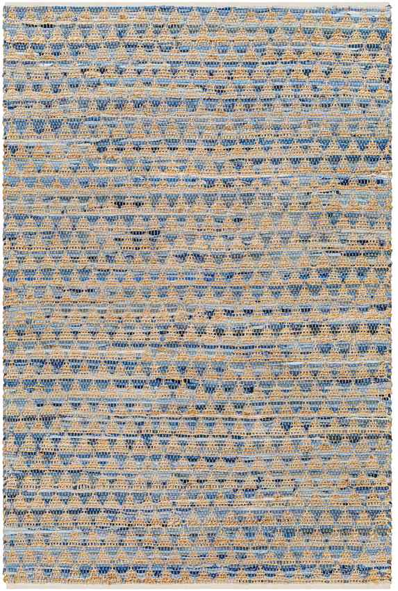 Tenecia Modern Tan/Dark Blue Area Rug