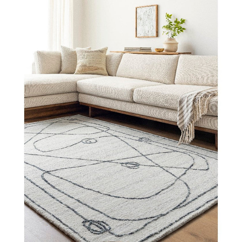 Kiki Modern Ivory/Light Slate Area Rug