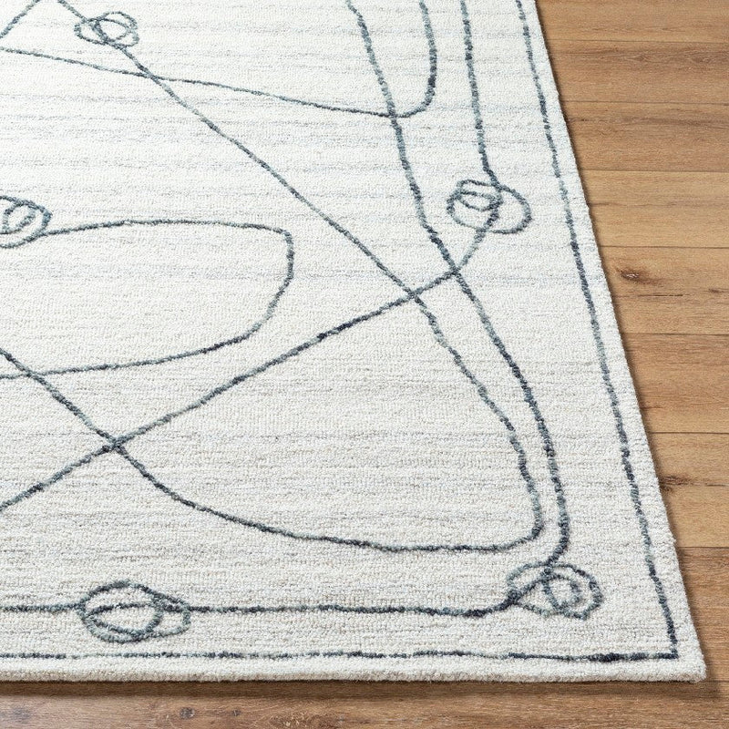 Kiki Modern Ivory/Light Slate Area Rug